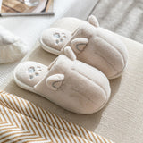 Winter Warm Home Women Fur Slippers Cute Lovely Non-slip Shoes Soft Indoor Bedroom House Slippers Men Lovers Couple Floor Shoes