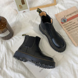 Winter Boots Women British Style 2020 New Autumn Retro Wild Thick-soled Increased Chelsea Motorcycle Boots Women Shoes