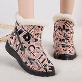 Women Boots 2020 Fashion Brand Winter Boots Women Printing Zipper Ankle Botas Mujer Keep Warm Snow Boots For Winter Shoes Woman