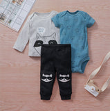 Newborn Baby Boy Clothes sets 2021 Spring 100% Cotton Cute Long Sleeves Tops+Romper+Pants 3Pcs Infant Baby Grils Clothing Outfit