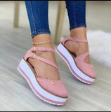 Murioki Platform Wedge Sandals Closed Toe Round Head Womens Shoes Comfort Summer Outdoor Sports Beach Height Increase Sneakers