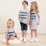 Murioki Kids Boys Girls Summer Cotton Denim Family Matching Dress Tops 12M To 14 Yrs Baby Teen Children Clothing Baby Romper