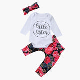 Newborn Baby Girl Clothes 0-24M 2022 Summer Fall Fly Sleeves Tops+Floral Pants+Headband 3PCS Sets Infant Baby Girl Outfit