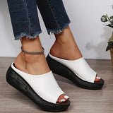 Murioki Summer Ladies Leather Sole Slippers Women Sexy High Heel Mules Clogs Black Peep Toe Platform Mules Emal Slip On Sandals Shoes