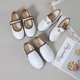 Murioki New Spring Kids Shoes Children Chain Casual Shoes Baby Girls Chain Loafers Toddler Ballet Flats Boys White Moccasin Mary Jane