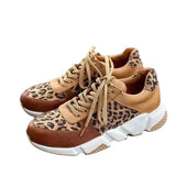 Graduation Shoes Plus size 36-44 New Thick-soled Round Toe Low-top Leopard Print Women's Singles Cross-large Stitching Lace-up SneakersPlus size 36-44 New Thick-soled Round Toe Low-top Leopard Print Women's Singles Cross-large Stitching Lace-up Sneakers