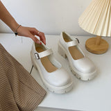 Murioki White Lolita Shoes Women Japanese Mary Jane Shoes Women Vintage Girls Students JK Uniform High Heel Platform Shoes Cosplay 43