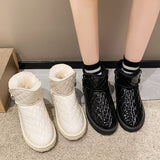 Murioki Platform Snow Boots Women Winter 2022 Long Plush Warm Ankle Boots Woman Flat Waterproof Cotton Padded Shoes Botas Mujer