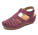 Murioki Women's Sandals Summer Ladies Girls Leather Vintage Sandals Buckle Casual Sewing Women Shoes Solid Female Ladies Platform Shoes