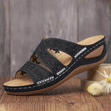 Murioki 2023 Summer Women Wedge Sandals Premium Orthopedic Open Toe Sandals Vintage Anti-Slip Leather Casual Female Platform Retro Shoes