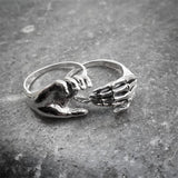 Christmas Gift Unique Friendship & Love Couple Puzzle Ring Unisex Skeleton Stainless Steel Rings Jewelry